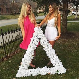 Hot pink halter dress